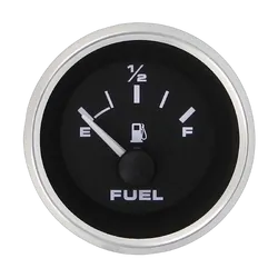 Veethree Electronics Premier Pro Domed Fuel Gauge Black With Stainless Steel Trim