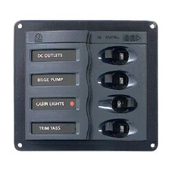 BEP DC Circuit Breaker Switch Panel 4CB 12-24V
