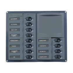 BEP DC Circuit Breaker Switch Panel 12CB 12-24V No Meter