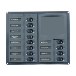 BEP DC Circuit Breaker Switch Panel 12CB 12-24V No Meter