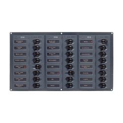BEP DC Circuit Breaker Switch Panel 24CB Horizontal 12-24V No Meter
