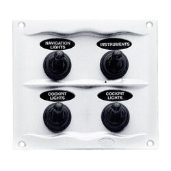 BEP Waterproof Switch Panel 4 Way Fused 12-24V White