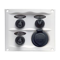 BEP Waterproof Switch Panel 3 Position Power Socket White