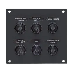 BEP Waterproof Switch Panel 6 Way Fused 12-24V Grey