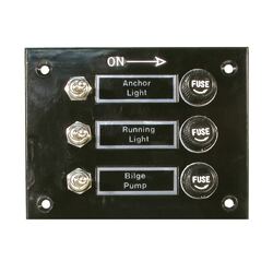 BLA Bakelite Switch Panel 3 Position Black
