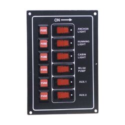 BLA Black Alloy Vertical Switch Panel 6 Position