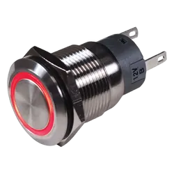 BEP Stainless Steel Push Button Switch On-Off 24V Red