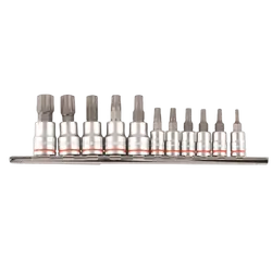 Kincrome Tamperproof Torx Socket Set Short Series 11 Piece 1/4 & 3/8 Drive