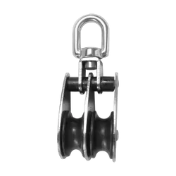 BLA Stainless Steel Double Block Swivel 12 x 32mm Nylon Sheave