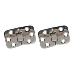 Marine Town - Hinge Rounded Cast G316 Stainless Steel 108mm x 38mm Pair