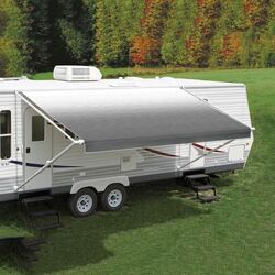 Carefree Fiesta LED Silver Shale Fade Roll Out Awning 15'