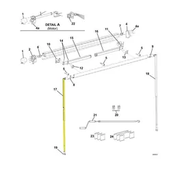 Carefree Freedom Awning L/H Vertical Support Leg (Used w/ 3.0m & Up) - R001654-002