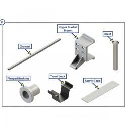 Lippert SOLERA Awning Parts - Outer Rafter + Top Bracket Assy Kit (D) - PC White. 798869