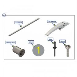 Lippert SOLERA Awning Parts - Outer Arm Kit + lift handle (H) - PC White. 798874