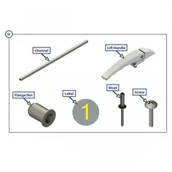 Lippert Solera Awning Parts - Outer Arm Kit + Lift Handle (H) - Pc White. 798874