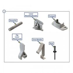 Lippert SOLERA Awning Parts - Bottom Bracket + Foot Kit (J) - PC White. 798878
