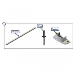 Lippert SOLERA Awning Parts - Inner Arm Kit + Bottom Foot Kit (L)- PC White. 798882