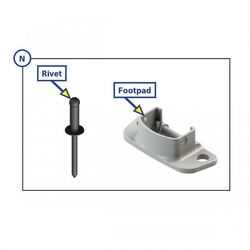 Lippert SOLERA Awning Parts - Bottom Foot + Semi Tube Rivet (N) - PC White. 802013
