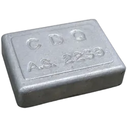 Zinc Block Anode Rectangular 100mm x 75mm x 25mm
