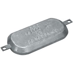 Zinc Block Anode Oval With Strap Riviera AM 300 x 150 x 35mm