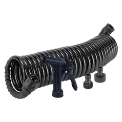 Hose Deck Wash Black 7.5m x 3/8 ID Snap-on Included Nozzle & 3/4 BSP Tails