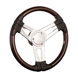 Gussi Model 10 Steering Wheel Alloy 3 Spoke 380mm Brown