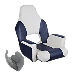 Deluxe Flip-Up Helmsman Seat Blue /Light Grey & Grey Seat Cover Bundle