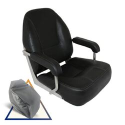 MOJO Deluxe Seat Stainless Steel - Black & Premium Grey Seat Cover