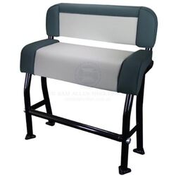 Relaxn Fixed Centre Console Black Anodised Frame White/Grey Cushion Set(2 part pick)