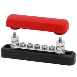 Buss Bar Heavy Duty 5 Way 2 Stud Red Includes Cover