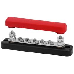 Buss Bar Heavy Duty 10 Way 2 Stud Red Includes Cover