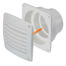 Flange 65mm White With Vent