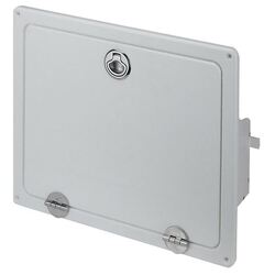 White Polymer 2 Tray Tilt Storage With Stainless Steel Round Latch