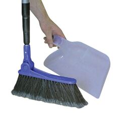 Camco Adjustable Broom with Clip On Dust Pan
