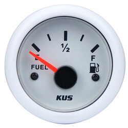 KUS Fuel Gauge 52m 0-190 Ohm 12/24V White