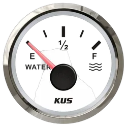 Kus Water Gauge Nmea2000 52mm White Chrome Bezel