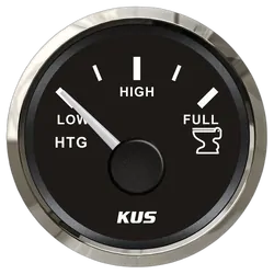 Kus Holding Tank Gauge Nmea2000 52mm Black/ Chrome Bezel
