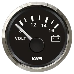 Kus Voltage Gauge Nmea2000 52mm Black Chrome Bezel