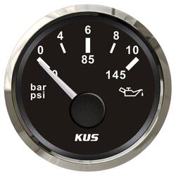 KUS Oil Pressure Gauge Nmea2000 52mm Black/ Chrome Bezel