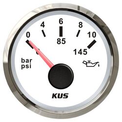 KUS Oil Pressure Gauge Nmea2000 52mm White/ Chrome Bezel