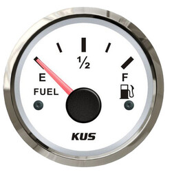 KUS Fuel Gauge 52m 240-33 Ohm 12/24V White