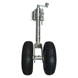 Solid Rubber Twin Jockey Wheel (With Clamp)