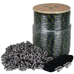 Anchor Rope Chain Deluxe - 6mm x 45m Braid + 6m x 6mm S/S SL Chain & Sock
