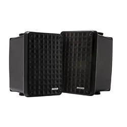 Kicker Black Indoor / Outdoor full-range, high-efficiency Speakers, Pair