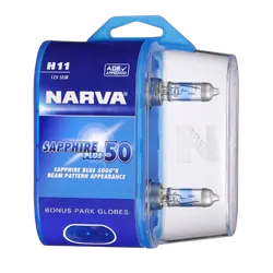 Narva H11 12V 55W Sapphire Plus 50 Halogen Headlight Globes (Bl2)
