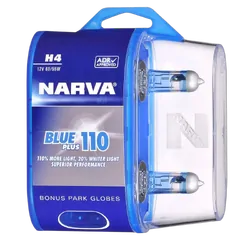 Narva H4 12V 60/55W Blue Plus 110 Halogen Headlight Globes (Bl2)
