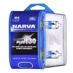 Narva H4 12V 60/55W Platinum Plus 130 Halogen Headlight Globes (Bl2)