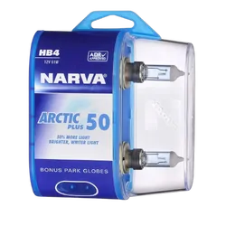 Narva Hb4 12V 51W Arctic Plus 50 Halogen Headlight Globes (Bl2)
