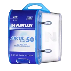 Narva H1 12V 55W Arctic Plus 50 Halogen Headlight Globes (Bl2)