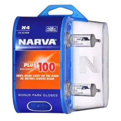 Narva H4 12V 60/55W Plus 100 Longer Life Halogen Headlight Globes (Bl2)